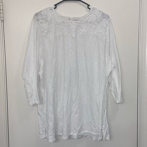 Lane Bryant crochet neckline top